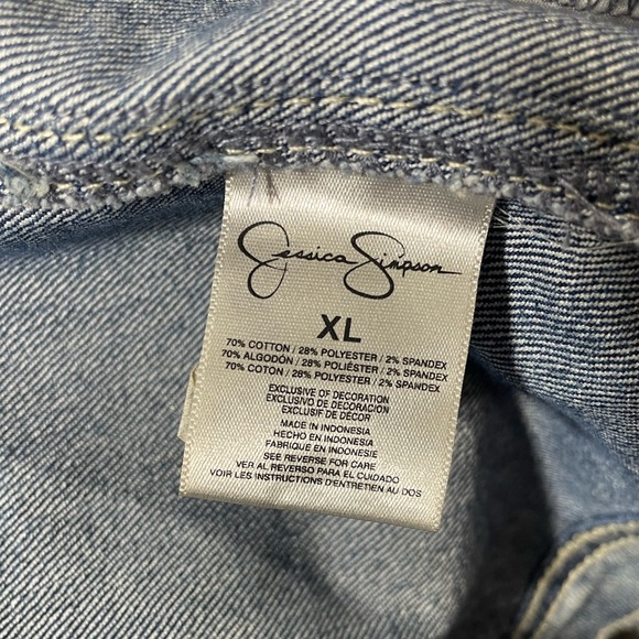 Jessica Simpson Distressed Denim Vest 0454 - Picture 7 of 7